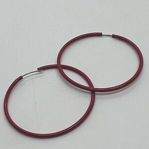 Small Red Hoop Earrings